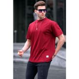 Madmext 6175 Bordo Bisiklet Yaka Erkek T-shirt