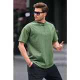 Madmext 6175 Haki Bisiklet Yaka Erkek T-shirt