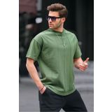 Madmext 6175 Haki Bisiklet Yaka Erkek T-shirt
