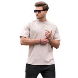 Madmext 6175 Taş Rengi Bisiklet Yaka Erkek T-shirt