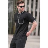Madmext 6176 Siyah Cep Detaylı Erkek T-shirt