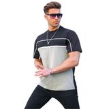 Madmext 6177 Siyah Renk Bloklu Erkek T-shirt