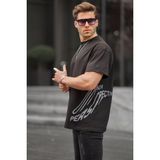 Madmext 6178 Siyah Desenli Erkek T-shirt