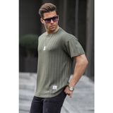 Madmext 6179 Haki Oversize Bisiklet Yaka Erkek T-shirt