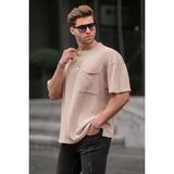Madmext 6180 Bej Oversize Erkek T-shirt