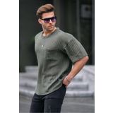 Madmext 6180 Yeşil Oversize Erkek T-shirt