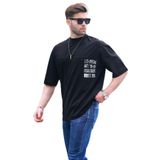 Madmext 6193 Siyah Oversize Baskılı Erkek T-shirt