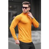 Madmext 6306 Hardal Balıkçı Yaka Erkek Triko Kazak