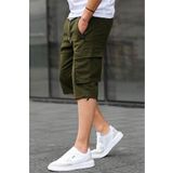 Madmext 6332 Haki Kargo Cep Erkek Gabardin Kapri Şort