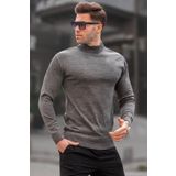 Madmext 6343 Antrasit Slim Fit Yarım Balıkçı Yaka Erkek Triko Kazak
