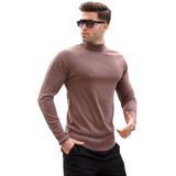 Madmext 6343 Bisküvi Renk Slim Fit Yarım Balıkçı Yaka Erkek Triko Kazak