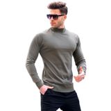 Madmext 6343 Çağla Yeşili Slim Fit Yarım Balıkçı Yaka Erkek Triko Kazak