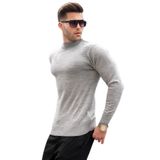 Madmext 6343 Gri Slim Fit Yarım Balıkçı Yaka Erkek Triko Kazak