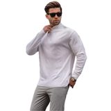 Madmext 6344 Ekru Slim Fit Yarım Balıkçı Yaka Çizgili Erkek Triko Kazak
