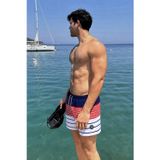 Madmext 6362 Lacivert Çizgili Erkek Deniz Şort