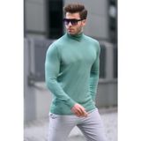 Madmext 6809 Yeşil Balıkçı Yaka Erkek Triko Kazak