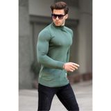 Madmext 6857 Haki Balıkçı Yaka Erkek Triko Kazak