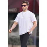 Madmext 7010 Beyaz Basic Oversize Erkek T-shirt