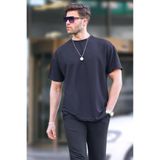 Madmext 7010 Siyah Basic Oversize Erkek T-shirt