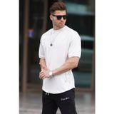 Madmext 7012 Ekru Basic Oversize Erkek T-shirt