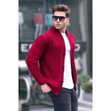 Madmext 9053 Bordo Örgülü Erkek Hırka