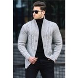 Madmext 9053 Gri Örgülü Erkek Hırka