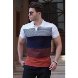 Madmext 9280 Beyaz Polo Yaka Erkek T-shirt