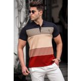 Madmext 9280 Renk Bloklu Polo Yaka Erkek Triko Tişört