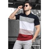 Madmext 9280 Renk Bloklu Siyah Polo Yaka Erkek T-shirt