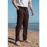 Madmext Acı Kahve Beli Lastikli Relaxed Fit Jakarlı Erkek Pantolon E6593