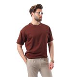 Madmext Acı Kahve Bisiklet Yaka Basic Erkek Tişört E7105 - Acı Kahverengi - XL