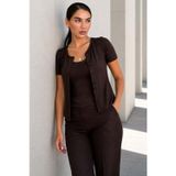Madmext Acı Kahve Dantel Detaylı Slim Fit Kısa Kol Kadın Hırka Mg2710