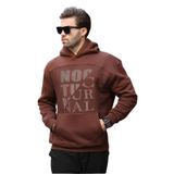 Madmext Acı Kahverengi Baskılı Kapüşonlu Cep Detaylı Erkek Sweatshirt 7062,Acı Kahverengi M