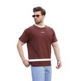 Madmext Acı Kahverengi Baskılı%100 Pamuklu Erkek T-Shirt E7135,Acı Kahverengi M
