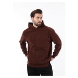 Madmext Acı Kahverengi Kapüşonlu Cep Detaylı Polar Erkek Sweatshirt 7093
