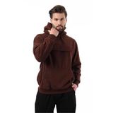Madmext Acı Kahverengi Kapüşonlu Kapaklı Cep Detaylı Polar Erkek Sweatshirt 7097,Acı Kahverengi L