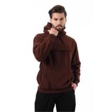 Madmext Acı Kahverengi Kapüşonlu Kapaklı Cep Detaylı Polar Erkek Sweatshirt 7097,Acı Kahverengi S