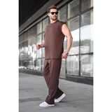 Madmext Acı Kahverengi Kolsuz Erkek Tişört Eşofman Takımı E7354 - 2XL