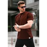 Madmext Acı Kahverengi Regular Fit Basic Erkek Tişört 6131 - XL