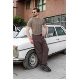 Madmext Açık Kahverengi Bisiklet Yaka Regular Fit Triko Erkek Tişört E7487 - XL
