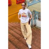 Madmext Açık Sarı Pötikareli Bol Paça Kadın Pantolon, M Beden