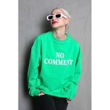 Madmext Açık Yeşil Bisiklet Yaka Baskılı Oversize Kadın Sweatshirt Mg1902,Açık Yeşil M
