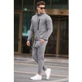 Madmext Antrasit Baskılı Regular Fit Erkek Eşofman Takımı
