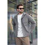 Madmext Antrasit Cepli Basic Erkek Polar Gömlek E6764 - XL