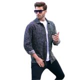 Madmext Antrasit Desenli Regular Fit Erkek Gömlek 6717,Gri M