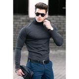 Madmext Antrasit Erkek Balıkçı Yaka Kazak 4656 Düz Desenli Günlük Stil - XL