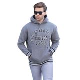 Madmext Antrasit Kapüşonlu Cep Detaylı Baskılı Erkek Sweatshirt 7068,Antrasit 2XL