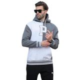 Madmext Antrasit Renk Bloklu Kapüşonlu Baskılı Erkek Sweatshirt 7078,Antrasit M