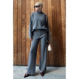 Madmext Antrasit Uzun Kollu Triko Kazak Pantolon İkili Takım Mg2173,Gri L