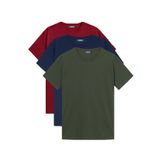 Madmext Basic Erkek 3'lü Çoklu Tişört Bordo,Lacivert,Haki 7011